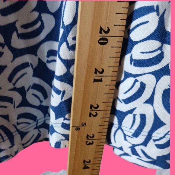 Lands End Womens Collared Casual Polo Shirt Blue/White Hats Print Size PMedium - Picture 3 of 10